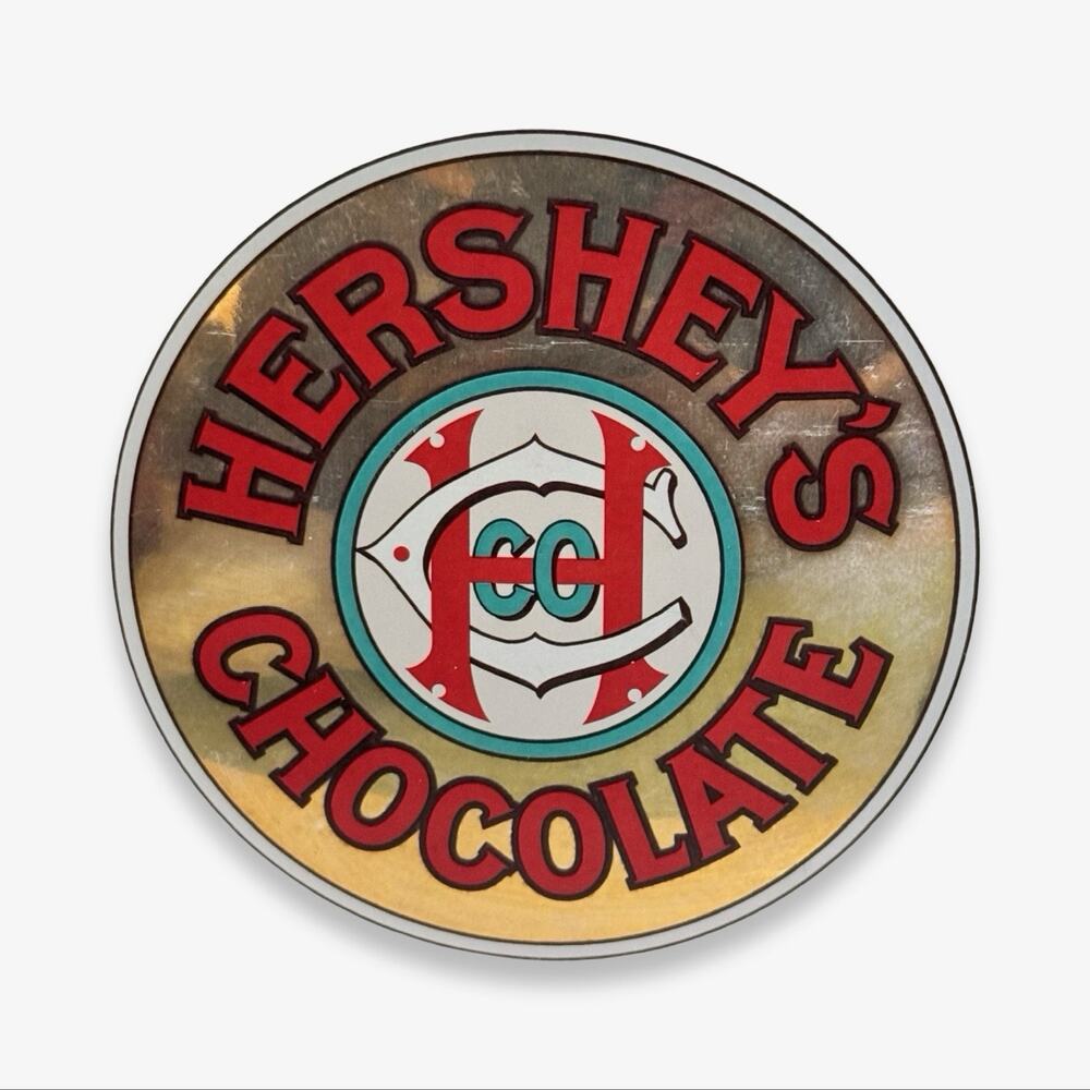 Vintage 1980s Hershey’s Chocolate Glass Tilt Candy Jar Chrome Lid Advertising - Picture 7 of 10